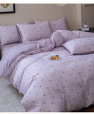 New class A knitted cotton, Tianzhu cotton double-layer yarn four-piece set, simple and skin-friendly, student dormitory