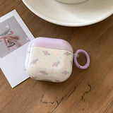 Pink Purple Blue Rose Flower Soft Headphone Protection Cover Case For Apple AirPods 1 2 3 4 Pro 2 Cases Coque Cute Love Pendant