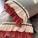 100% Cotton Premium Double Layer Yarn Soft Vintage Floral Lace Ruffles Princess Bedding Set Duvet Cover Bed Sheet Pillowcases