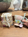 Hand-Painted Underglaze Cerc Mugs Cute Relief Design Birthday Gift for Women Couples Water Cups High Aesthetic Value