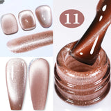 10ml Pink Gold Water Light Cat Magnetic Gel Polish HEMA TPO FREE Aurora Glitter Crystal Soak Off UV Varnish Manicure