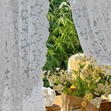 2pcs French Retro Elegant Floral Curtains Semi Transparent Curtains for Living Rooms and Bedrooms Beige Lace Gauze Curtains