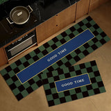 Checkerboard Plaid Kitchen Floor Mat Non-slip Long Strip Runner Rugs Oil-proof Waterproof Wipeable Washable Carpet Tapis Cuisine