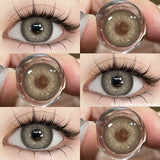 Color Contact Lenses for Eyes Gray Lense Brown Contact Blue Eyes Lenses Colorful Makeup Contact Lens Yearly 2pcs/pair