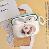 korea cute cake pattern transparent white polka dots earphone case for airpods 1 2 3 4 pro 2 wireless headphone cover