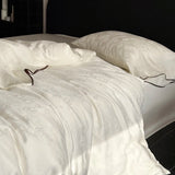 Vintage Jacquard Luxury Bedding Set Super Soft Silky Cooling Natural Lyocell Duvet Cover Flat/Fitted Bed Sheet Pillowcases 3/4Pc