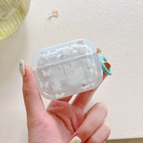 Grass dog cat flower cute clear capa for airpods 1 2 3 4 pro 2 bluetooth earphone case with decorate keyrchain soft lovely funda