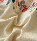 Linen Cotton Bedding Set Breathable Embroidery Bed Linens Sheet Pillowcase Duvet Cover Sets Underwear