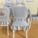 Velvet Thick Chair Cover Household Dining Stool Cushion Backrest Cover Solid Color Concise Anti Slip Dustproof Chair Covers
