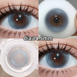 Big Diameter Natural Brown Colored Contacts 2pcs High Moisture Half Yearly Lenses 0.00D No Power for Party Daily Wear