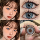 0~-6.00 Natural Korean Lenses 1Pair Colored Contact Lenses Brown Lenses Blue Eye Fashion Lenses
