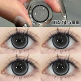 2Pcs New Colored Contact Lenses with Prescription Myopia Degree 0.00- 8.00 Grey Purple  Lens Eye Beauty Pupil Soft Lens