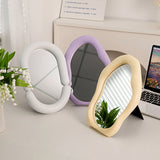 Nordic Style Vanity Mirror with Wave Frame INS Irregular Makeup Mirrors Table Desk Mirror for Bedroom Decorative Photoprops