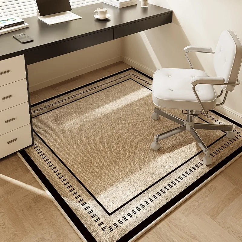 Study Carpet Square Desk Office Chair Floor Mat Home Decoration Rug Bedroom Carpes Retro Minimalist Style Floral Geometric