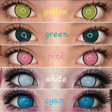 1 Pair Anime Cosplay Contacts Lenses Color Contact Lenses Anime lenses Red Lens White Lenses Anime Accessories Pink Lenses