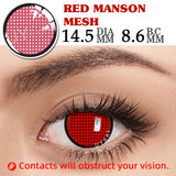 1 Pair Cosplay Color Contact Lenses Halloween Mesh Series Red White Blue Coloured Lenses  for Eyes Anime Accessories
