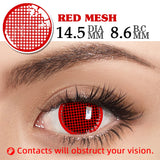 1 Pair Cosplay Color Contact Lenses Halloween Mesh Series Red White Blue Coloured Lenses  for Eyes Anime Accessories