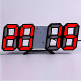 LED Digital Wall Clock with 3 levels Brightness Alarm Clock Wall Hanging Clock