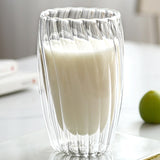 Stripe Double Wall High Borosilicate Glass Mug Heat Resistant Tea Milk Juice Coffee Water Cup Whisky Espresso Coffee