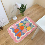 Fluffy Tulip Mat Soft Bedroom Bed Side Carpet Rug Area Anti Dust Floor Pad Entrance Doormat French Aesthetic Home Decor