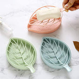 Soap Dishes Portable Leaf Shaped Shower Soap Holder Box Draining Tray Fashion Soap Dish for Shower Kitchen Dispenser Soap Rack