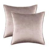 Pack of 2 Decorative Velvet Throw Pillow Cover Soft Rose Red Pillow Cover Solid Square Cushion Case for Sofa Bedroom