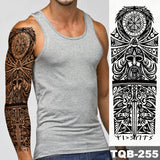 Large Arm Sleeve Tattoo Lion Crown King Rose Waterproof Temporary Tatoo Sticker Wild Wolf Tiger Men Full Skull Totem Fake Tatto