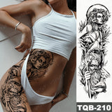 Large Arm Sleeve Tattoo Angel Statue Warrior Waterproof Temporary Tatto Sticker Rose Samurai Body Art Full Fake Tatoo Women Men