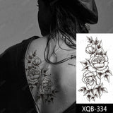 Big Rose Waterproof Temporary Tattoo Flower Butterfly Bird Hipster Fashion Woman Fake Body Arm Sticker Man Tatoo Art Leg Totem