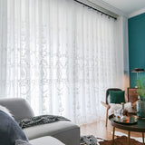 White Embroidered Sheer Tulle Curtain for Living Room the Bedroom Europe Window Screening Organza Gauze Fabric Blinds Drapes