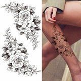 Big Rose Waterproof Temporary Tattoo Flower Butterfly Bird Hipster Fashion Woman Fake Body Arm Sticker Man Tatoo Art Leg Totem