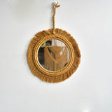 New arrival handmade macrame taperstry with mirror taperstry mirror wall hanging mirror Bohemian mirror