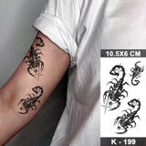 Dark Snake Waterproof Temporary Tattoo Stickers Scorpion Prajna Old School Flash Tattoos Hand Arm Women Body Art Fake Tatoo Men