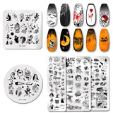 Halloween Nail Stamping Plates Snowflake Festival Pattern Nail Art Image Plates Stainless Steel Nail Art Plate Stencil