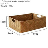 Natural Large Woven Seagrass Basket Of Straw Wicker For Home Table Fruit Bread Towels Small Kitchen Storage Container