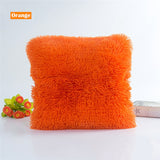 New Fluffy Fur Decorative Throw Pillow Cover Luxury Crystal Plush Velvet Soft Cushion Cover Solid Dyed Sofa Car Bed Pillowcases