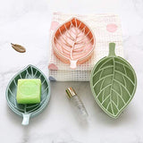 Soap Dishes Portable Leaf Shaped Shower Soap Holder Box Draining Tray Fashion Soap Dish for Shower Kitchen Dispenser Soap Rack