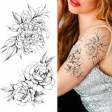 Sexy Flower Bird Temporary Waterproof Tattoo Sticker Girl Butterfly Dreamcatcher Cross Body Arm Sleeve Chest Fake Totem Women