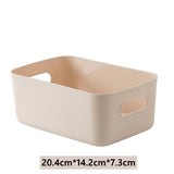 Sundries storage basket student desktop snack storage box plastic cosmetic storage box household kitchen tidying box with lid