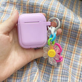 Silicone Case for Apple AirPods 1 Pro 2 3 Case Soft Protective Cover Earphone Accessories Smile Sun Flower Keychain Bracelet