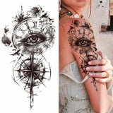 Big Rose Waterproof Temporary Tattoo Flower Butterfly Bird Hipster Fashion Woman Fake Body Arm Sticker Man Tatoo Art Leg Totem