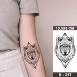 Waterproof Temporary Tattoo Sticker Wolf Cat Deer Panda Moon Mountain Flash Tatto Arm Wrist Fake Tattoos Body Art Women Men Kids
