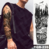 Large Arm Sleeve Tattoo Lion Crown King Rose Waterproof Temporary Tatoo Sticker Wild Wolf Tiger Men Full Skull Totem Fake Tatto