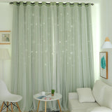 Double Layer Stars Blackout Curtains Pink Tull For Kids Room Sheer Curtains for Living Room Girl's Bedroom Window Treatments