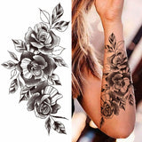 Big Rose Waterproof Temporary Tattoo Flower Butterfly Bird Hipster Fashion Woman Fake Body Arm Sticker Man Tatoo Art Leg Totem