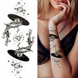 1pc Animal Lion Women Waterproof Temporary Tattoos Fake Stickers Arm Sun Art Black Cross Jesus 3D Praying Fashion Decoration