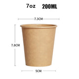 100pcs/pack Disposable Paper Cups 2.5/4/7/8oz Kraft Paper Cups Coffee Milk Cup Paper Cup For Hot Drinking Party Supplies