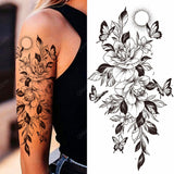 Big Rose Waterproof Temporary Tattoo Flower Butterfly Bird Hipster Fashion Woman Fake Body Arm Sticker Man Tatoo Art Leg Totem