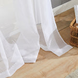 White Tulle Short Curtain for Living room Solid Sheer Voile Curtains for Kitchen Window Screening Linen Curtain Door Wedding