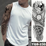 Large Arm Sleeve Tattoo Lion Crown King Rose Waterproof Temporary Tatoo Sticker Wild Wolf Tiger Men Full Skull Totem Fake Tatto